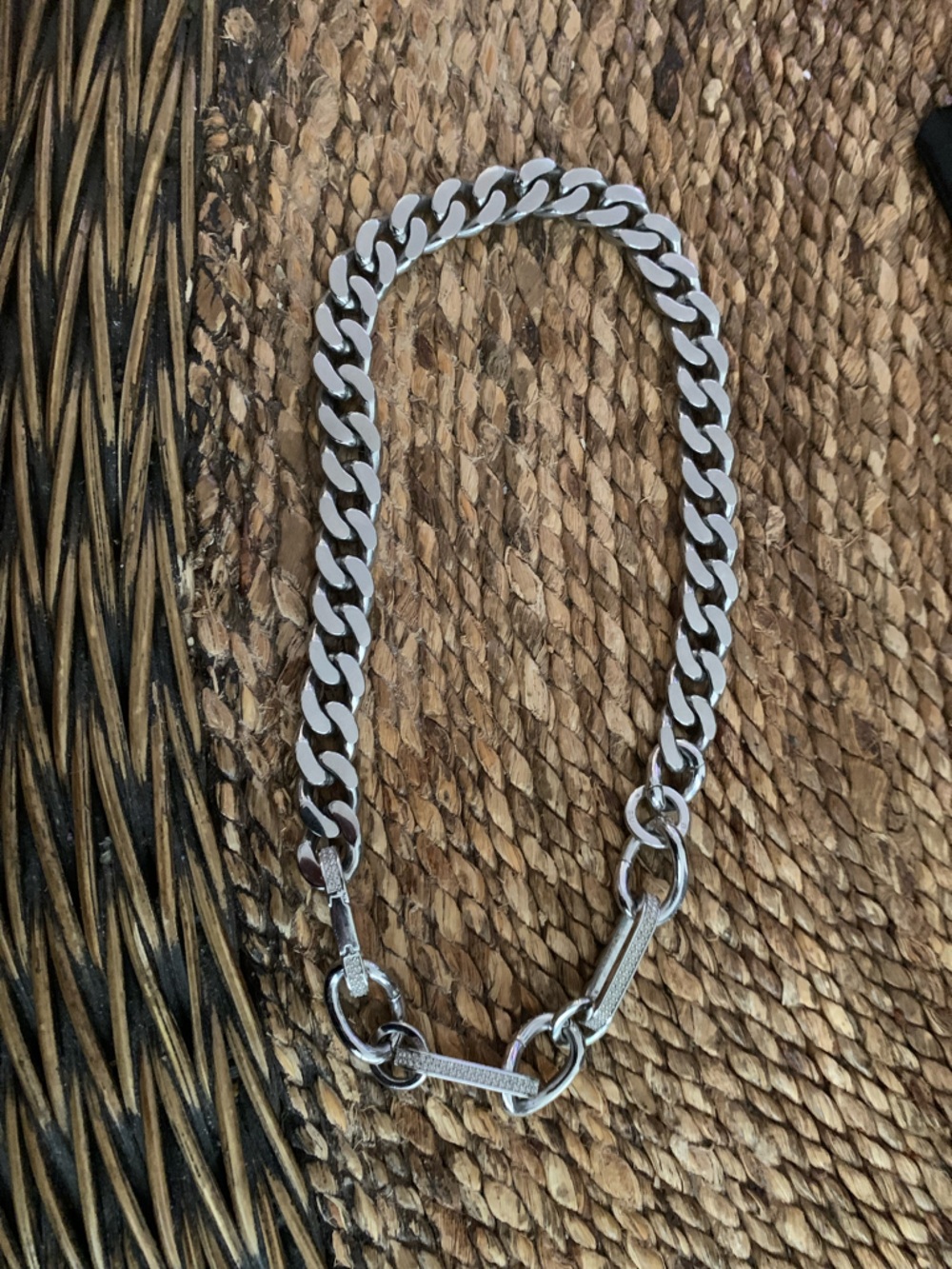 Swarovski silver tone chunky necklace